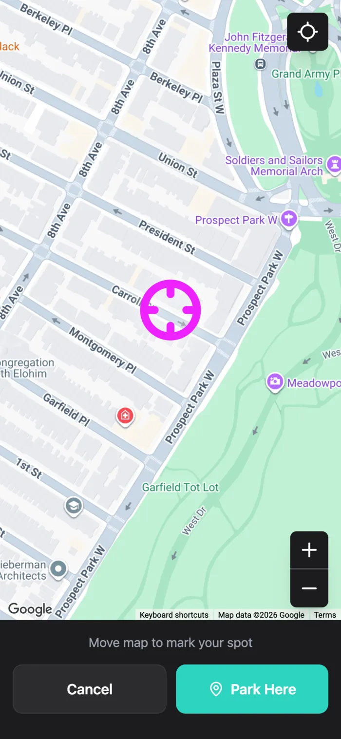 GottaPark — drop a pin to mark your parking spot on the map