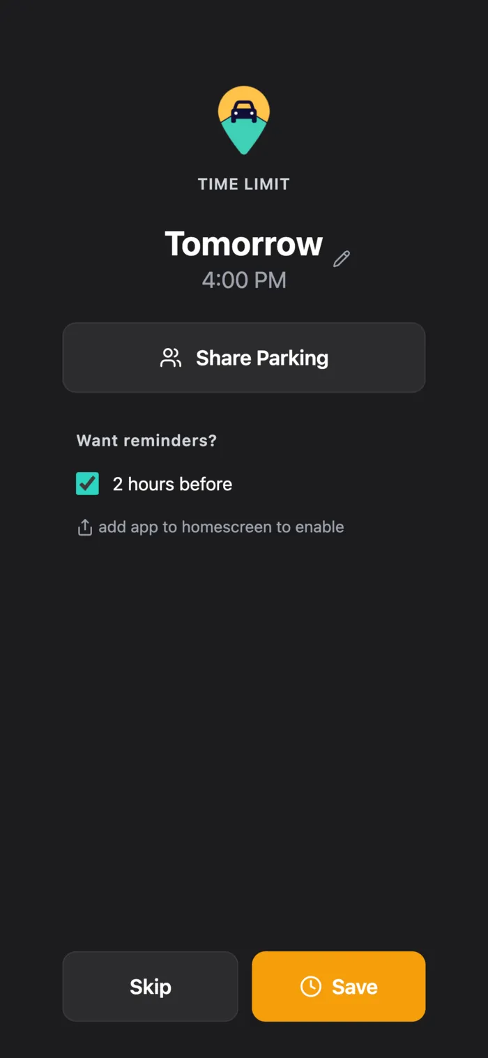 GottaPark — set a reminder before your time runs out